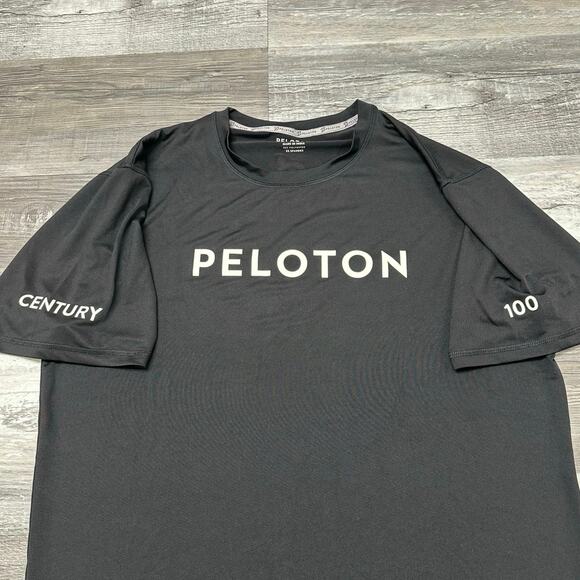 Peloton Century Club Reach 100 Workouts Milestones Black Mens XL Fitness T-Shirt - Picture 1 of 8